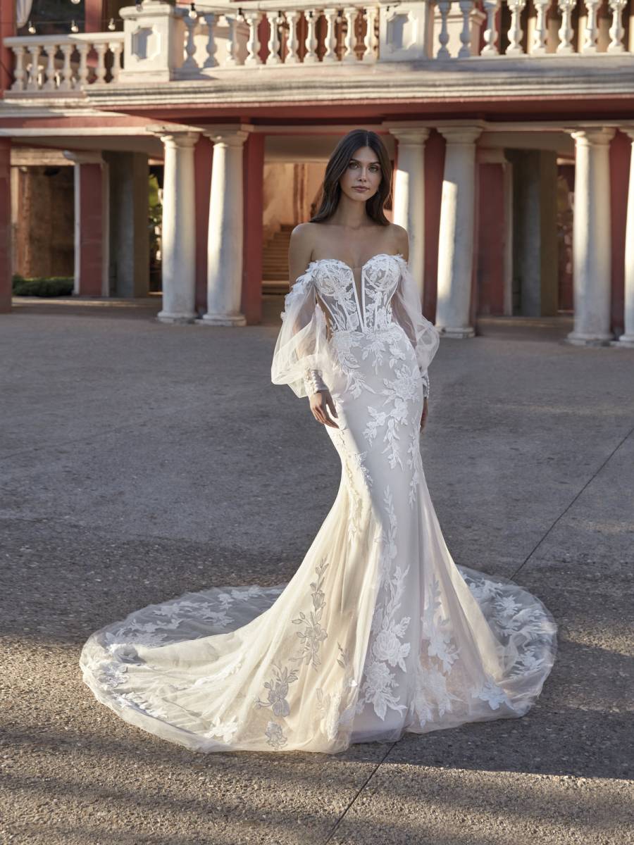 robe de mariée sirène avec col bateau Marseille