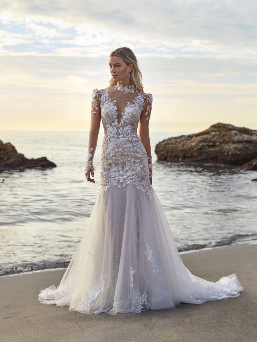 Robe de mariée sirène manches longues Marseille