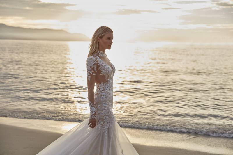 Robe de mariée sirène manches longues Marseille