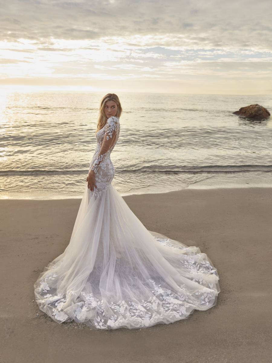 Robe de mariée sirène manches longues Marseille