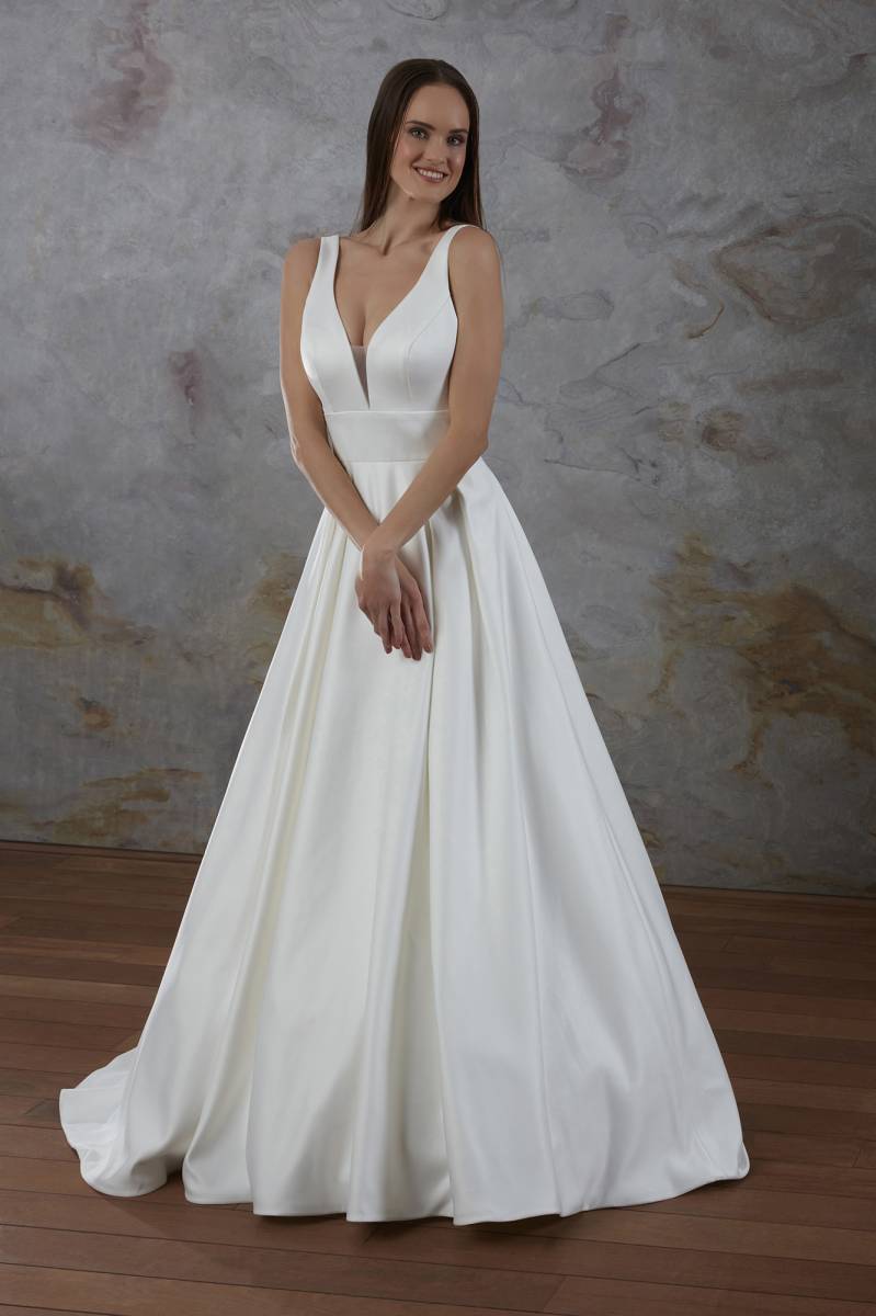 Robe de mariée satin plan de campagne