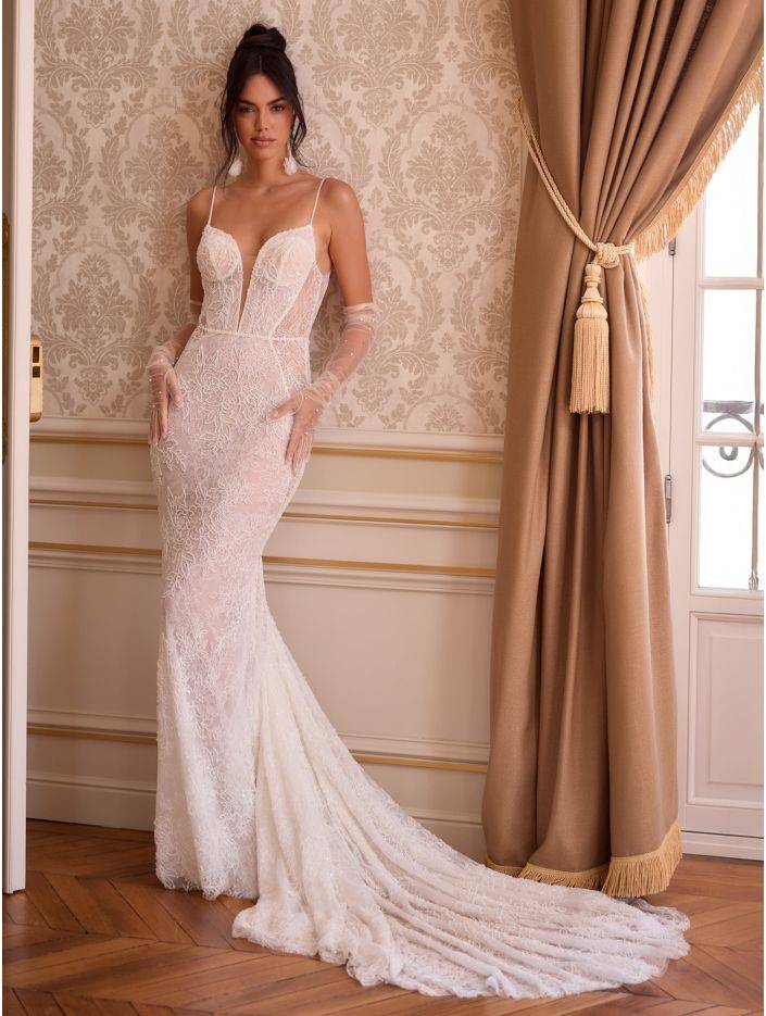 robe de mariée sirène en dentelle Plan de campagne